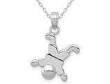 14K White Gold Little Boy Charm Pendant Necklace with Chain